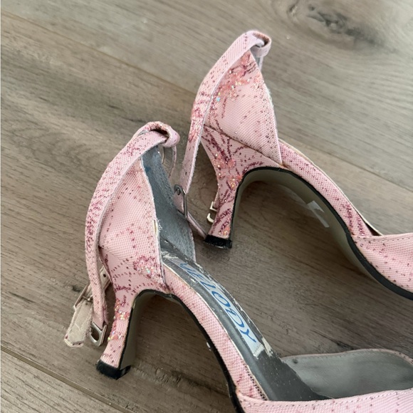 Y2K PINK GLITTERY STRAPPY KITTEN HEELS - Picture 4 of 6